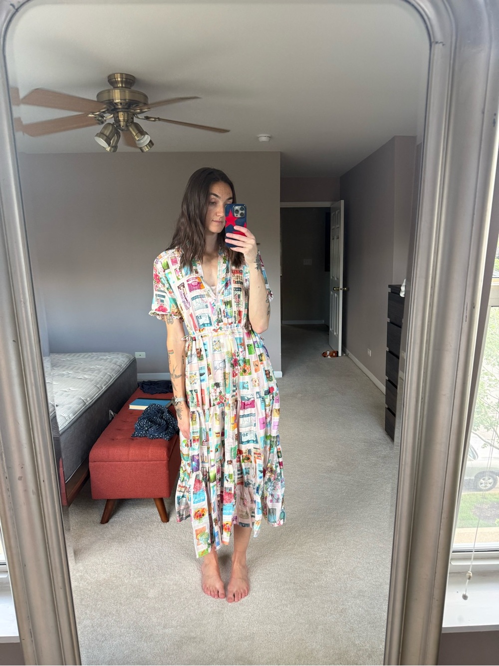 Johnny Was Multicolor silk Midi Dress